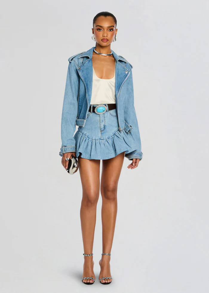 SHAY DENIM JACKET IN BLEEKER - Romi Boutique