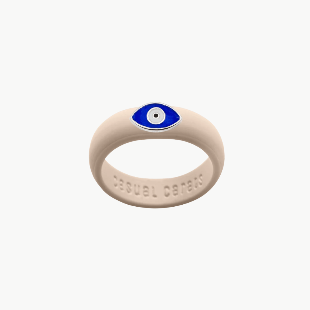 Enamel Evil Eye Silicone Ring