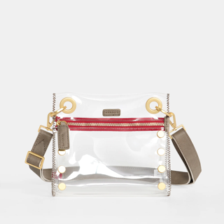 TONY SML IN CLEAR PEW/BRUSHED GOLD RED ZIP