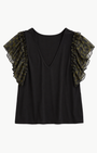 Ramy Brook Lysette V- Neck Flutter Sleeve Top at Romi Boutique