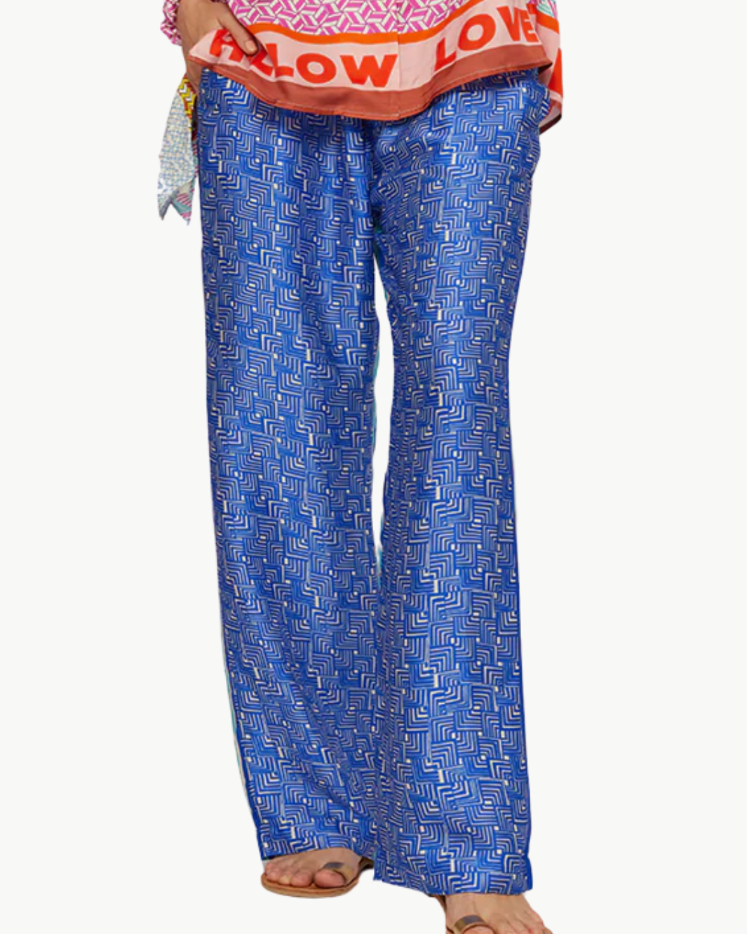 AVERY STRAIGHT LEG PRINTED TROUSER IN RANGOLI - Romi Boutique
