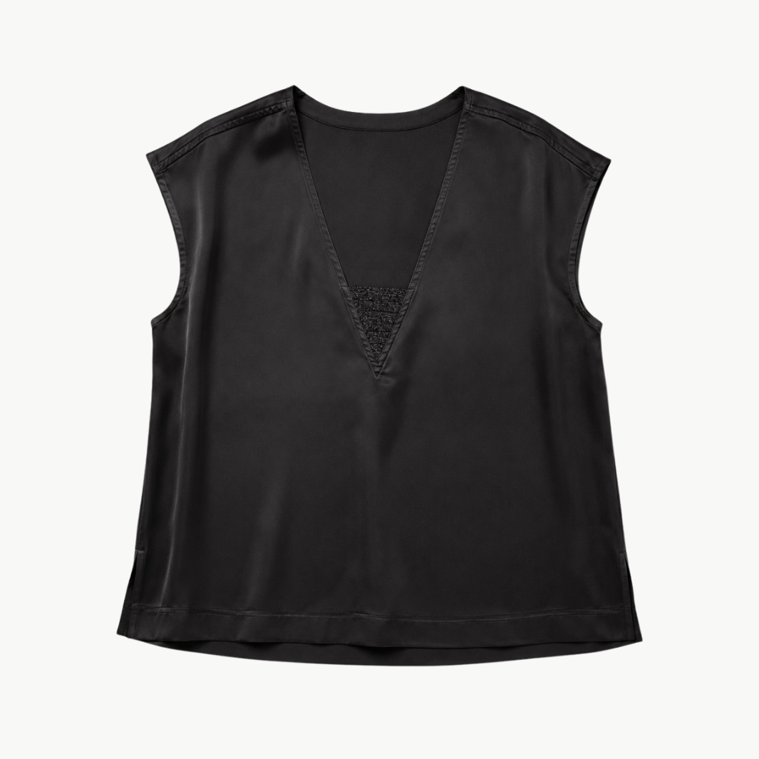 Go Silk Go Metal Shell Top at Romi Boutique