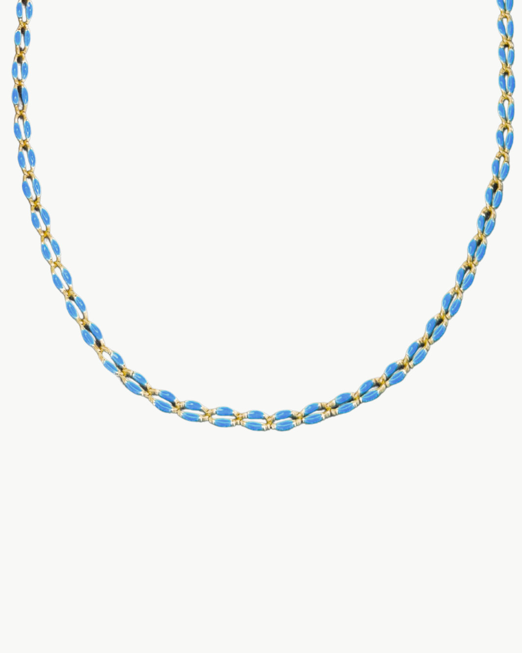 OVAL LINK NECKLACE IN OCEAN BLUE - Romi Boutique