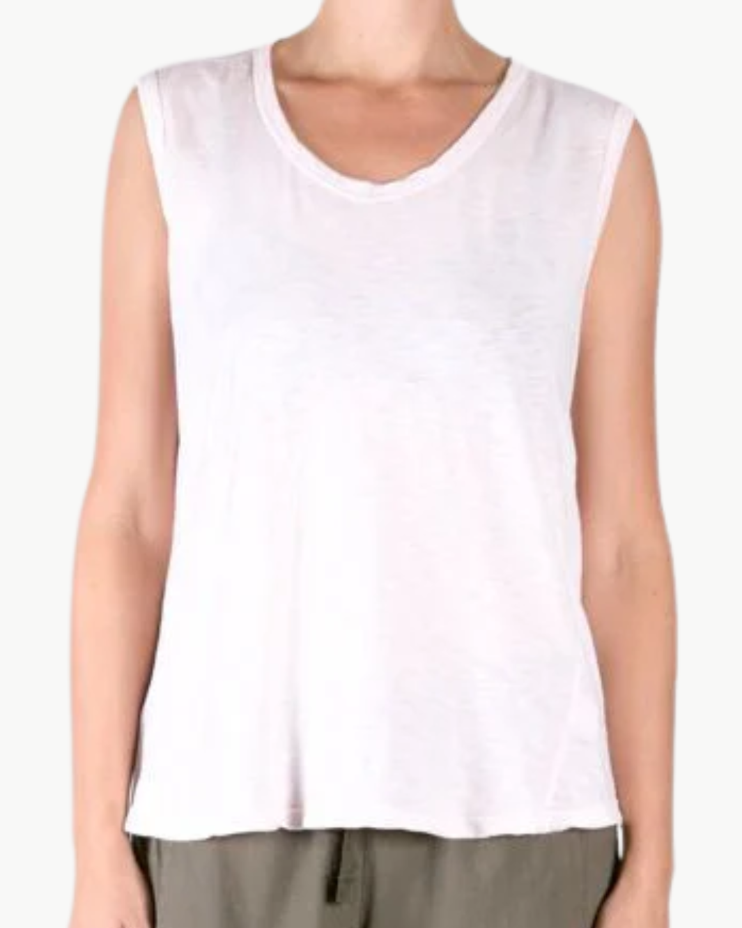 MUSCLE SHELL IN SUPIMA SLUB IN WHITE