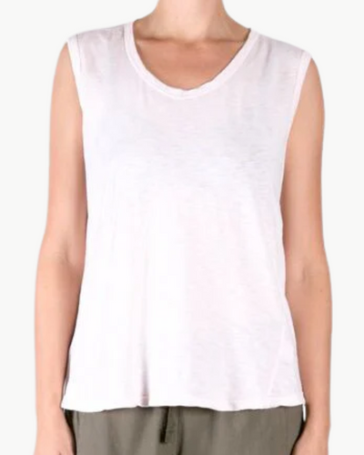 MUSCLE SHELL IN SUPIMA SLUB IN WHITE