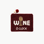 Romi Wine O'Clock Beaded Coin Pouch at Romi Boutique