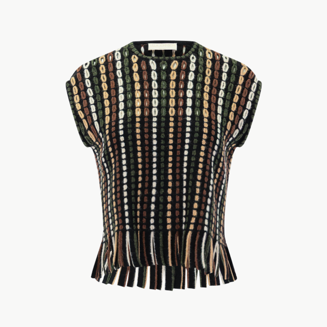 Natia Short Sleeve Knit Top