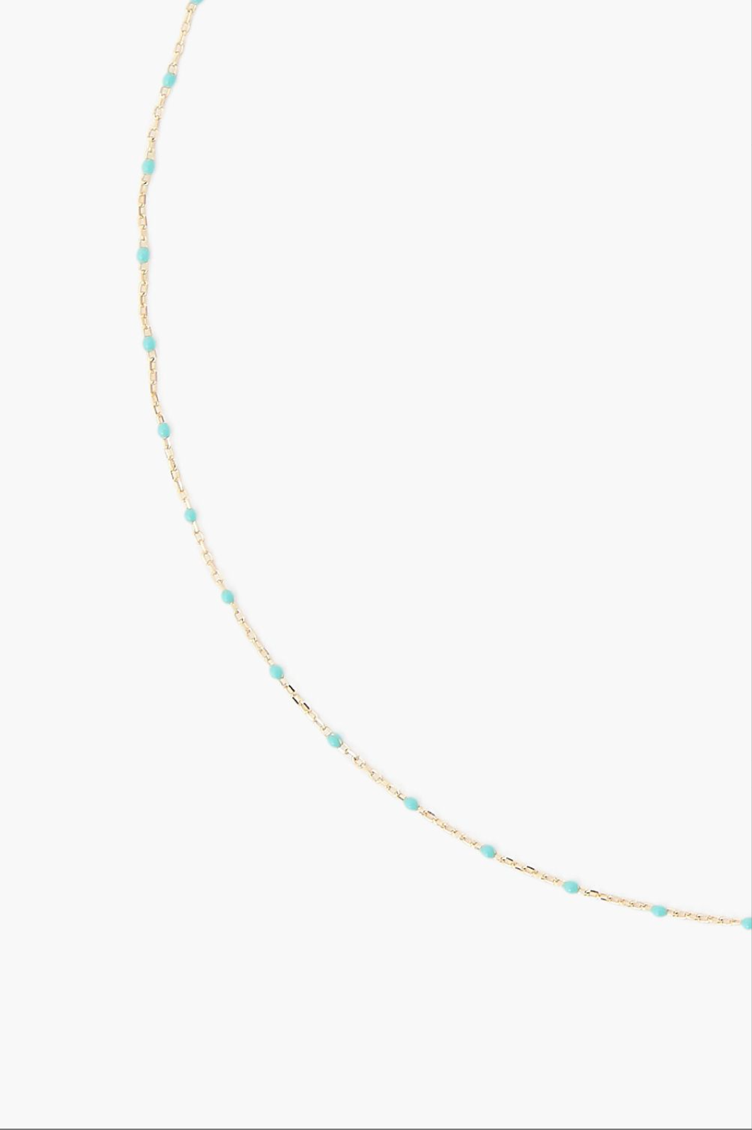 ENAMEL BEAD NECKLACE IN TURQUOISE - Romi Boutique