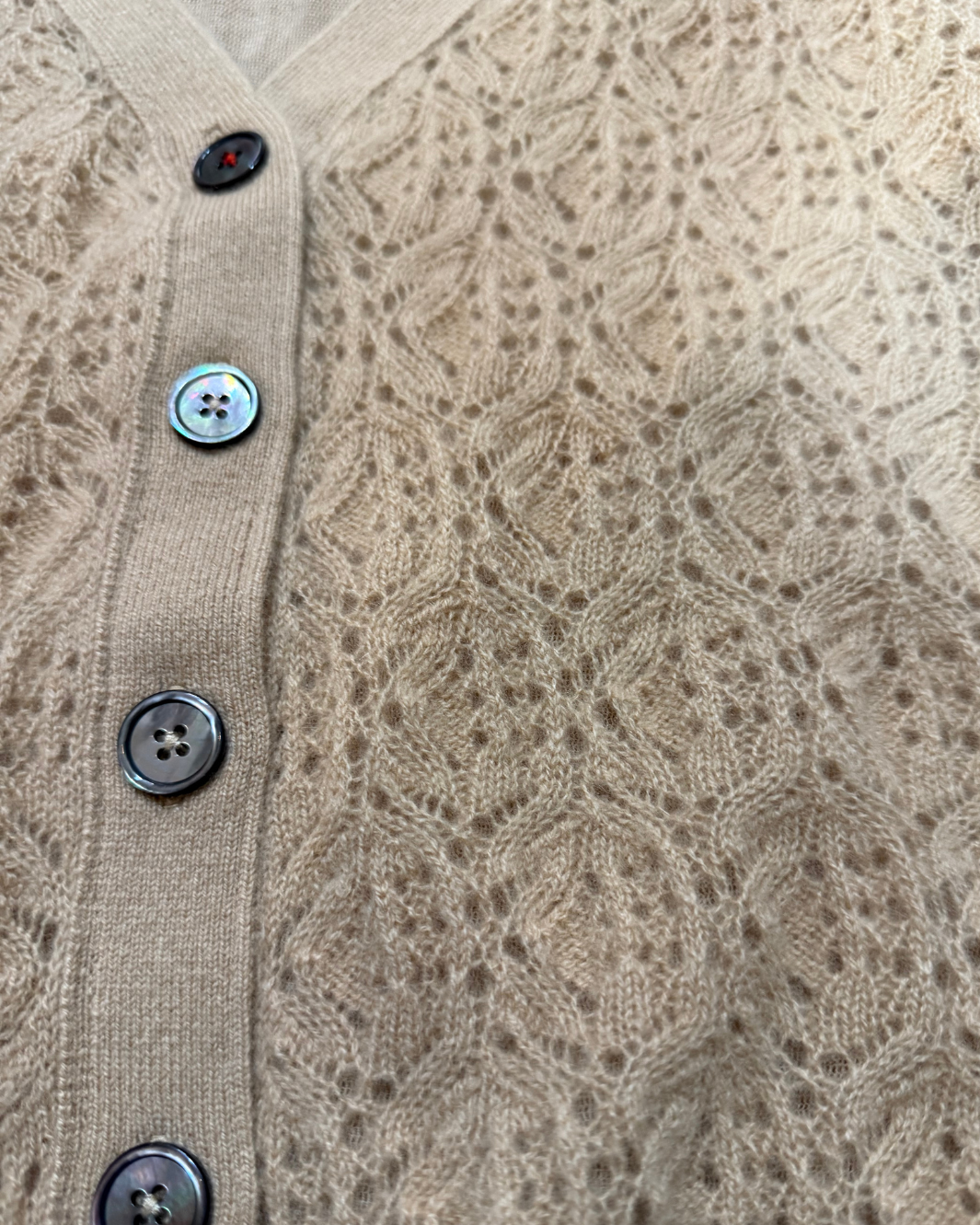 Brazeau Tricot Lace Patch Cardigan at Romi Boutique