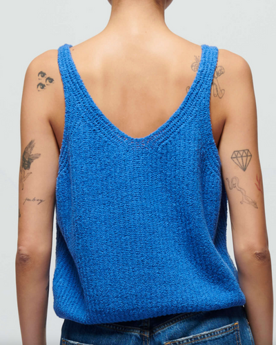 CECE SWEATER TANK IN PALACE BLUE