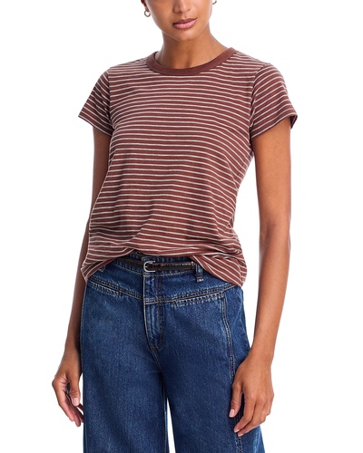 THE SLUB STRIPED TEE IN BROWN MULTI