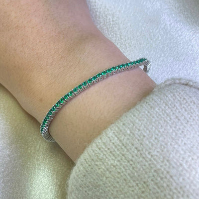 EVERYDAY TENNIS BRACELET IN GREEN/YELLOW GOLD - Romi Boutique