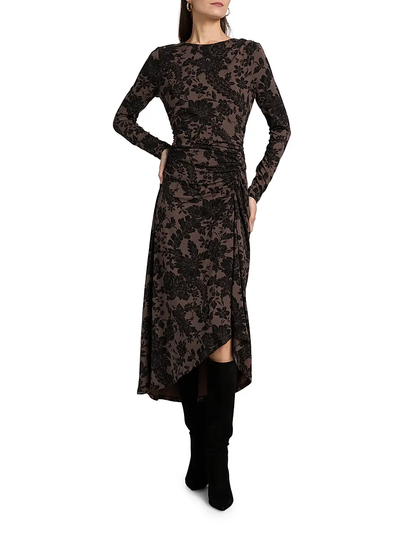 THEODORA DRESS IN DARK LICHEN/BLACK - Romi Boutique