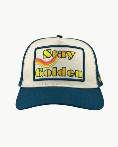 STAY GOLDEN TRUCKER IN CREAM/TEAL
