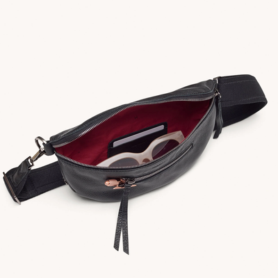 CHARLES CROSSBODY MED IN BLACK/GUNMETAL