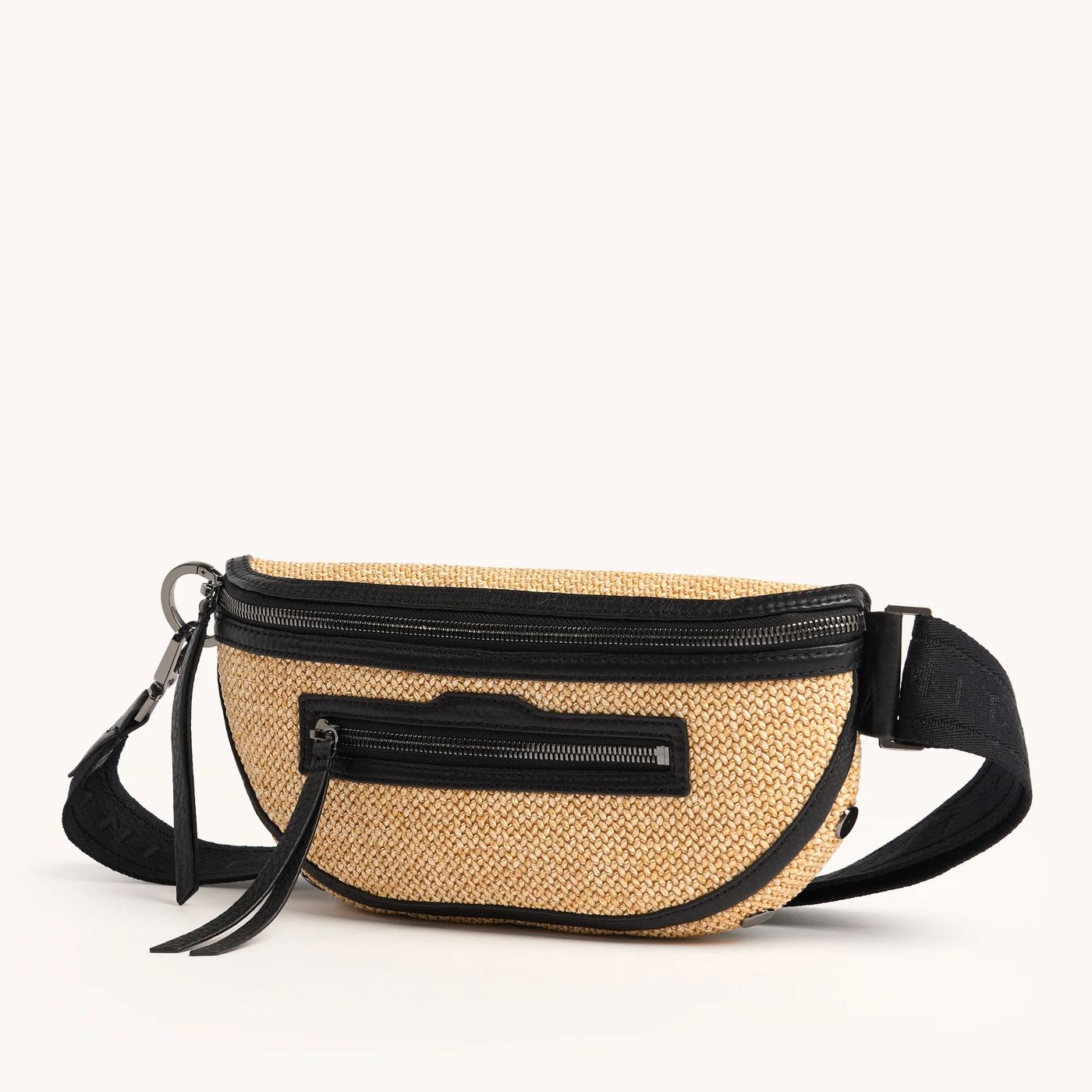 CHARLES CROSSBODY MED IN CHAPARRAL RAFFIA/GUNMETAL
