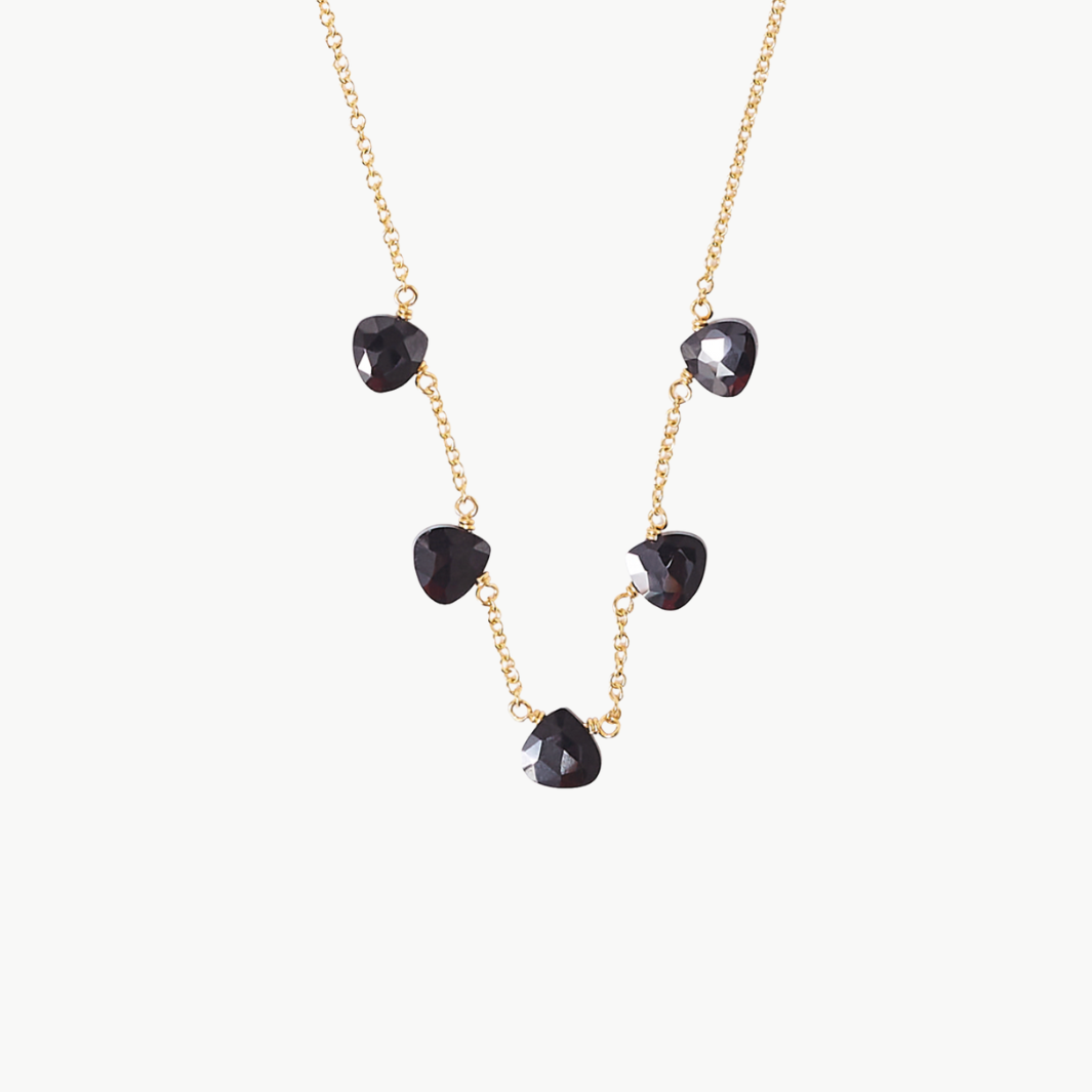 Chan Luu DANGLE NECKLACE IN BLACK SPINEL at Romi Boutique