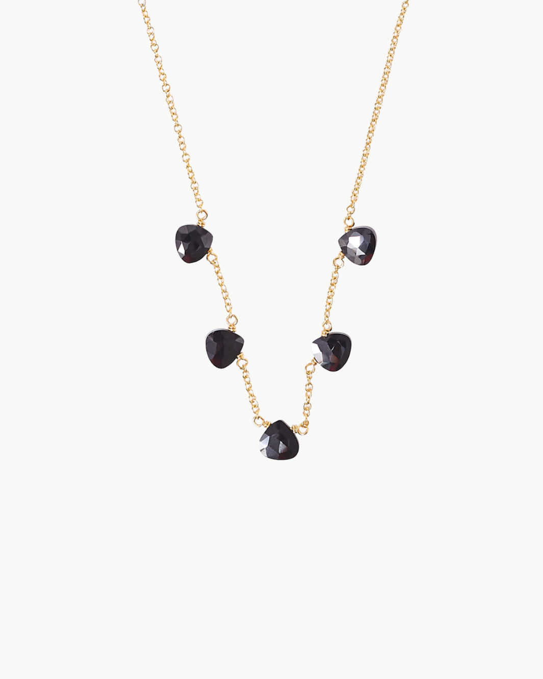DANGLE NECKLACE IN BLACK SPINEL - Romi Boutique