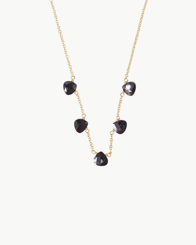DANGLE NECKLACE IN BLACK SPINEL - Romi Boutique