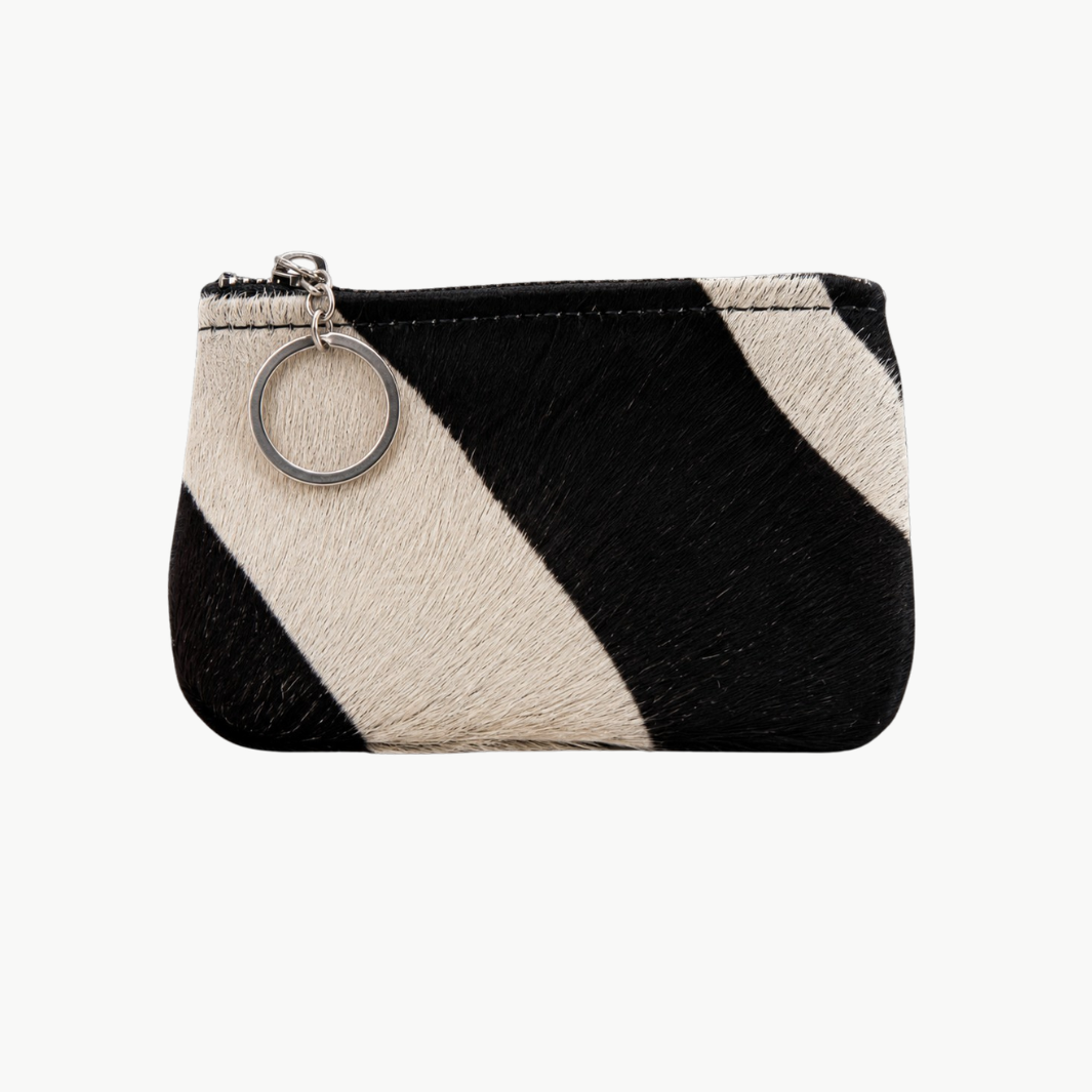 Zebra Keychain Credit Card Pouch
