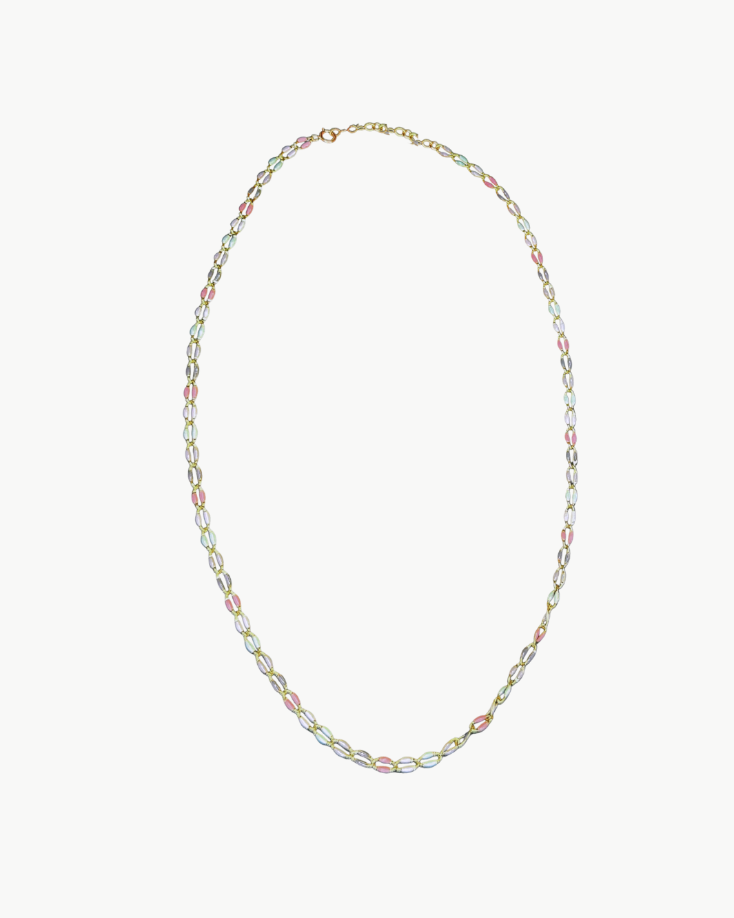 OVAL LINK NECKLACE IN PEBBLE MULTI - Romi Boutique