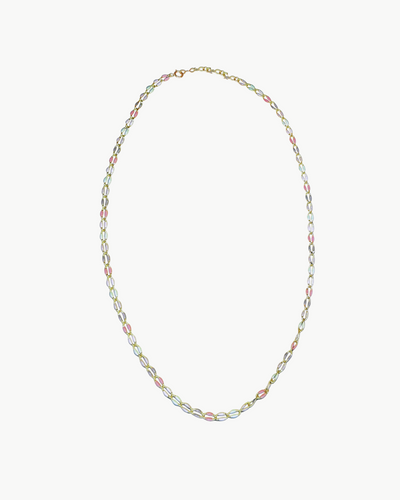 OVAL LINK NECKLACE IN PEBBLE MULTI - Romi Boutique