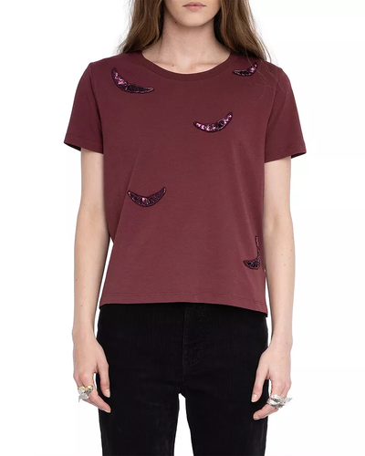 ALYS EMBROIDERY WINGS IN BURGUNDY - Romi Boutique