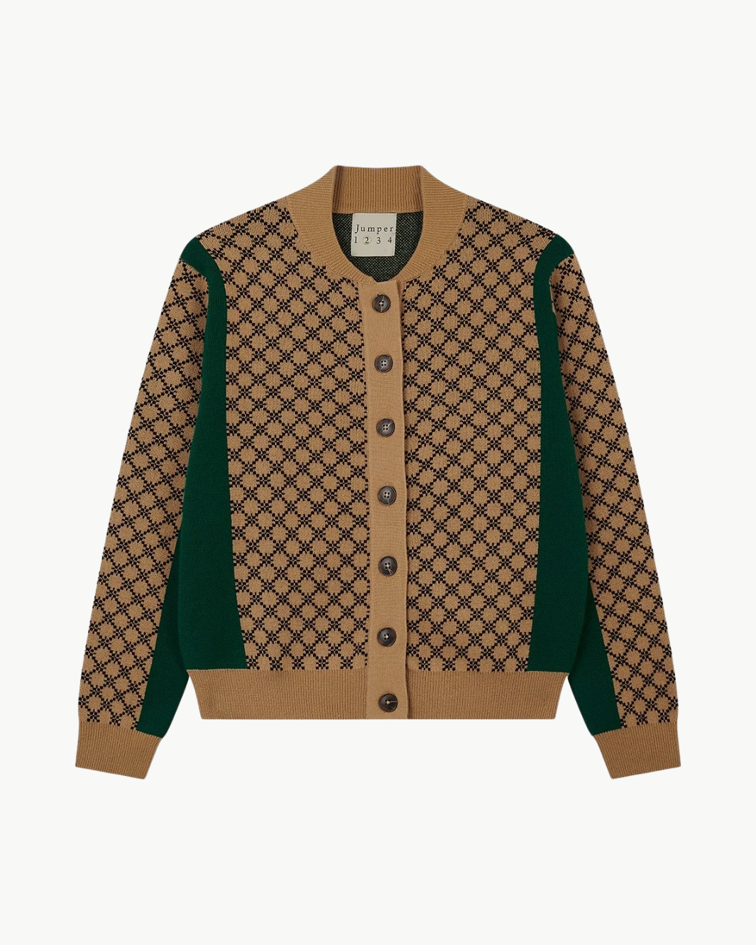 Graphic Sport Block Check Cardigan
