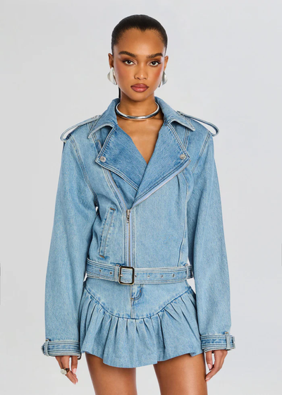SHAY DENIM JACKET IN BLEEKER - Romi Boutique