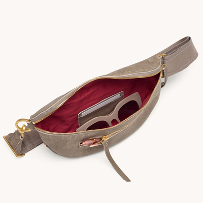 CHARLES CROSSBODY MED IN PEWTER/BRUSHED GOLD