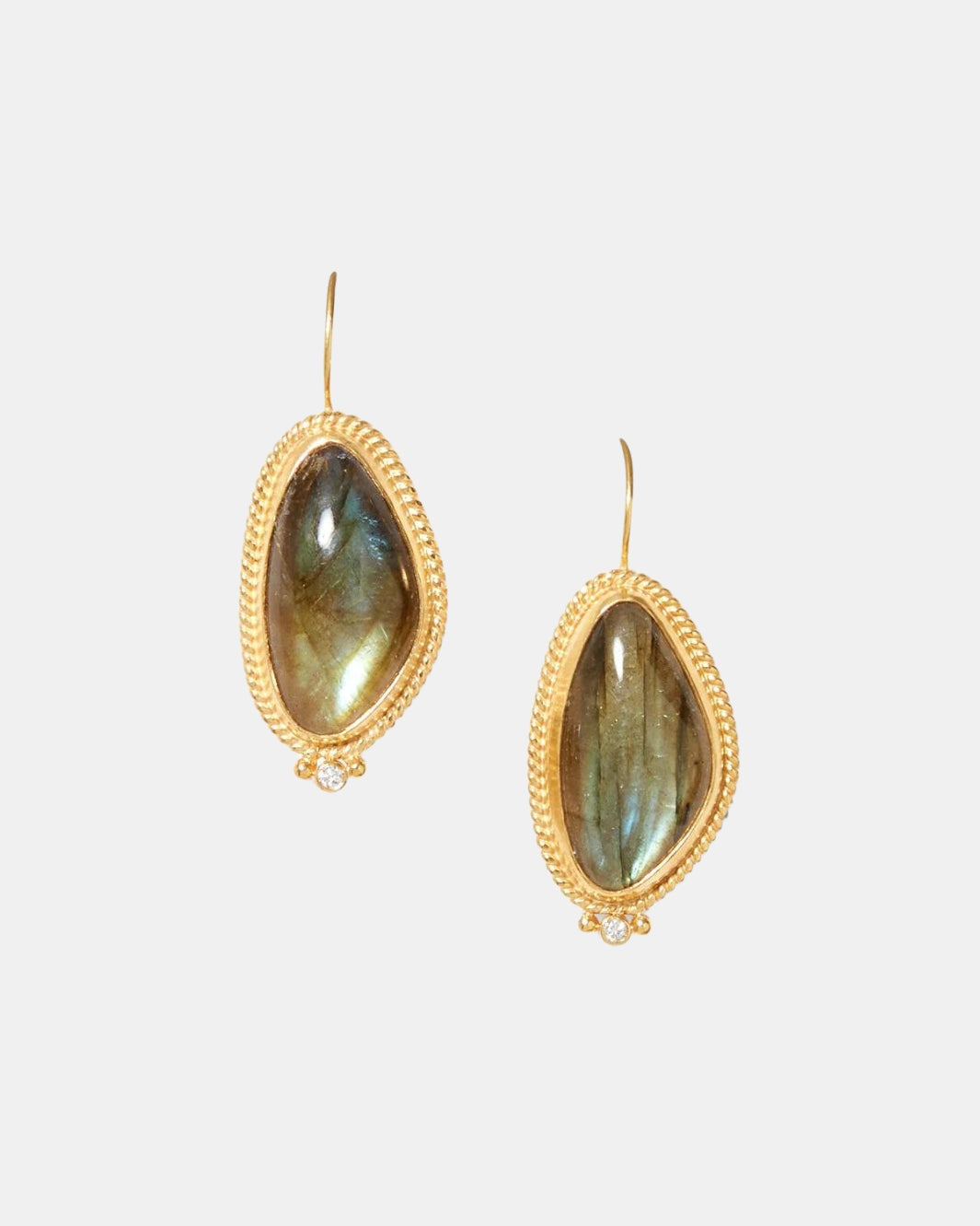 ELIZABETH DROP EARRINGS IN LABRADORITE - Romi Boutique