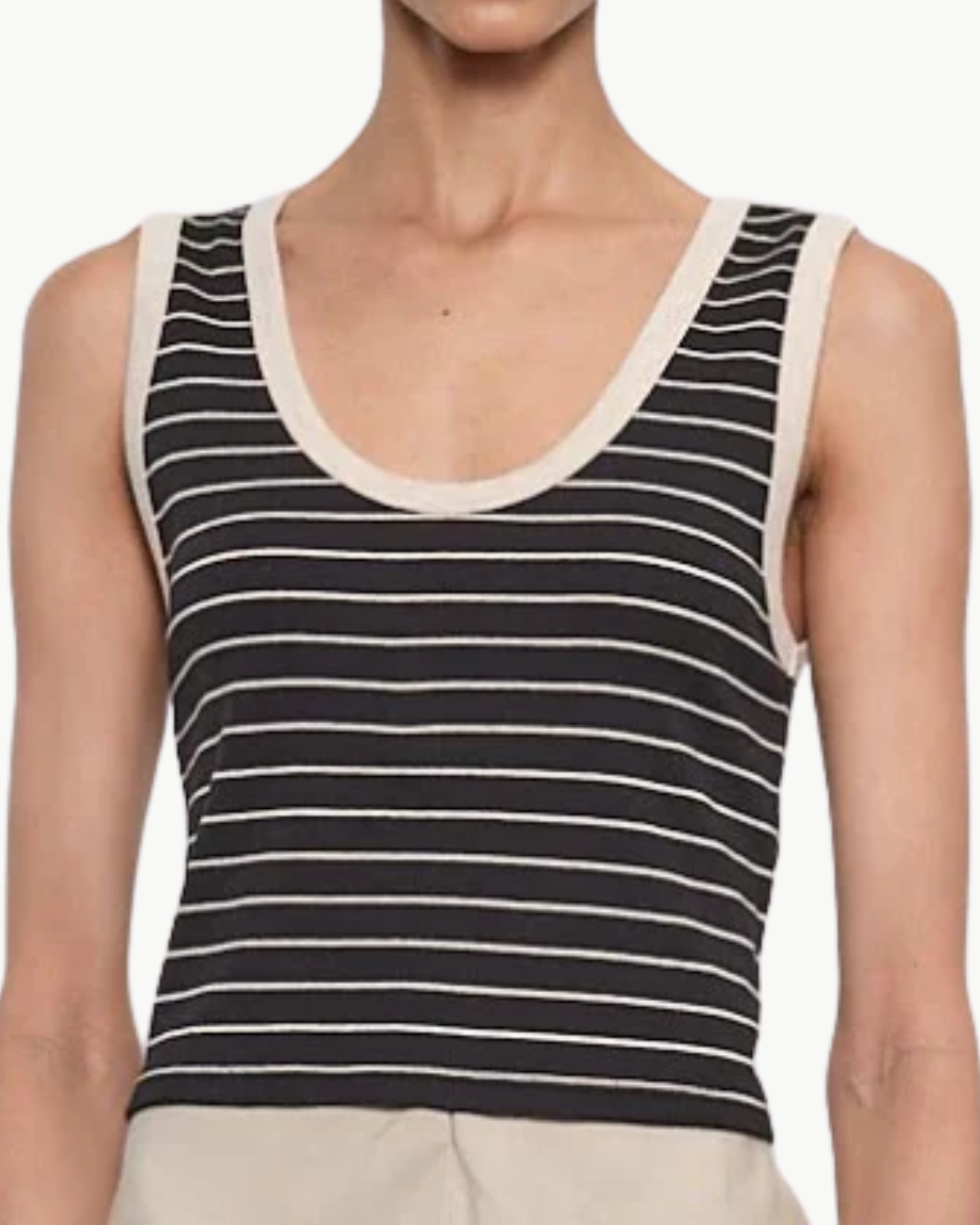 COTTON STRIPE CLASSIC U TANK