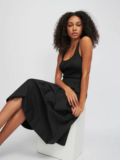 SADELLE DRESS IN JET BLACK - Romi Boutique