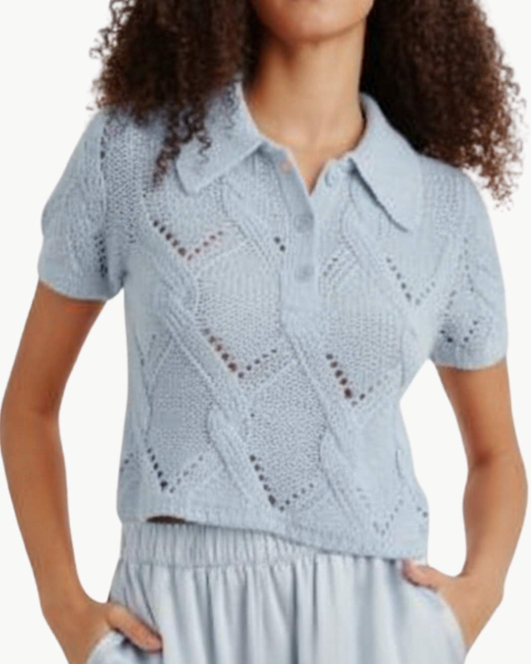 CADENCE SHRUNKEN CABLE POLO - Romi Boutique