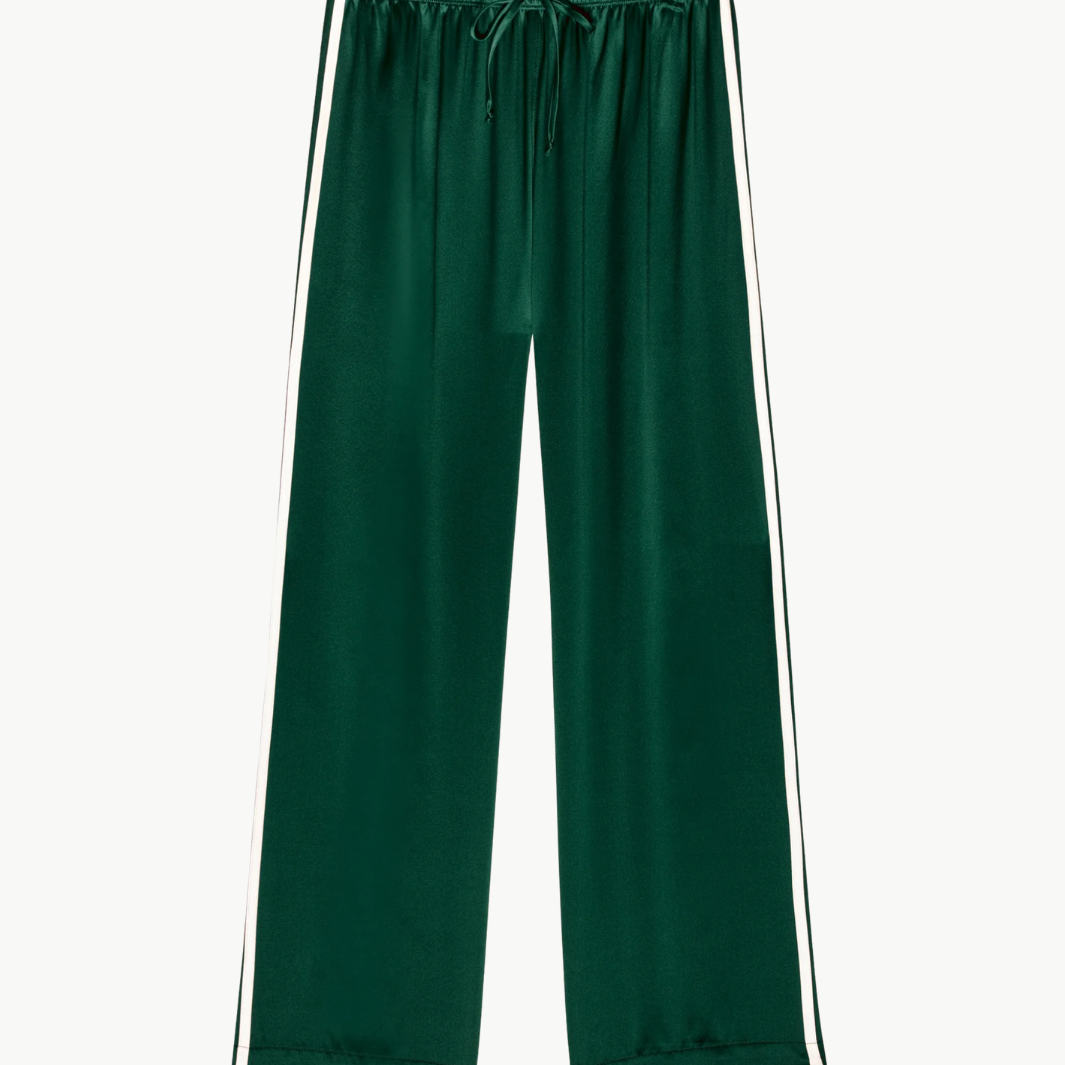 The Silk Stripe Crop Pants