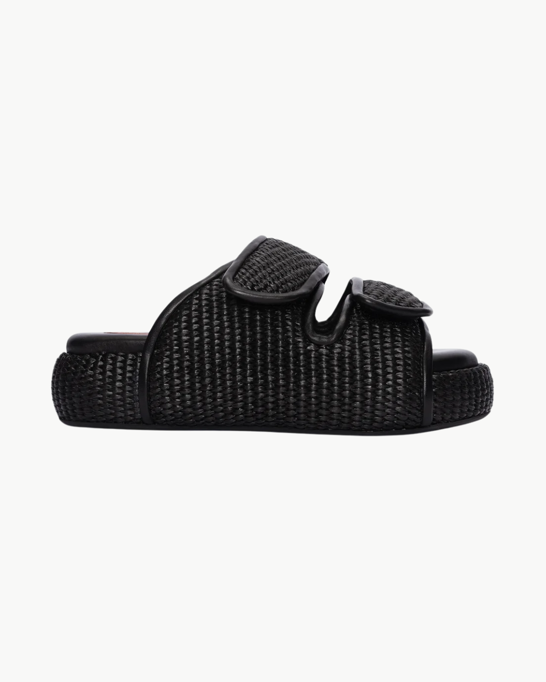 CRO SLIDE IN BLACK RAFFIA