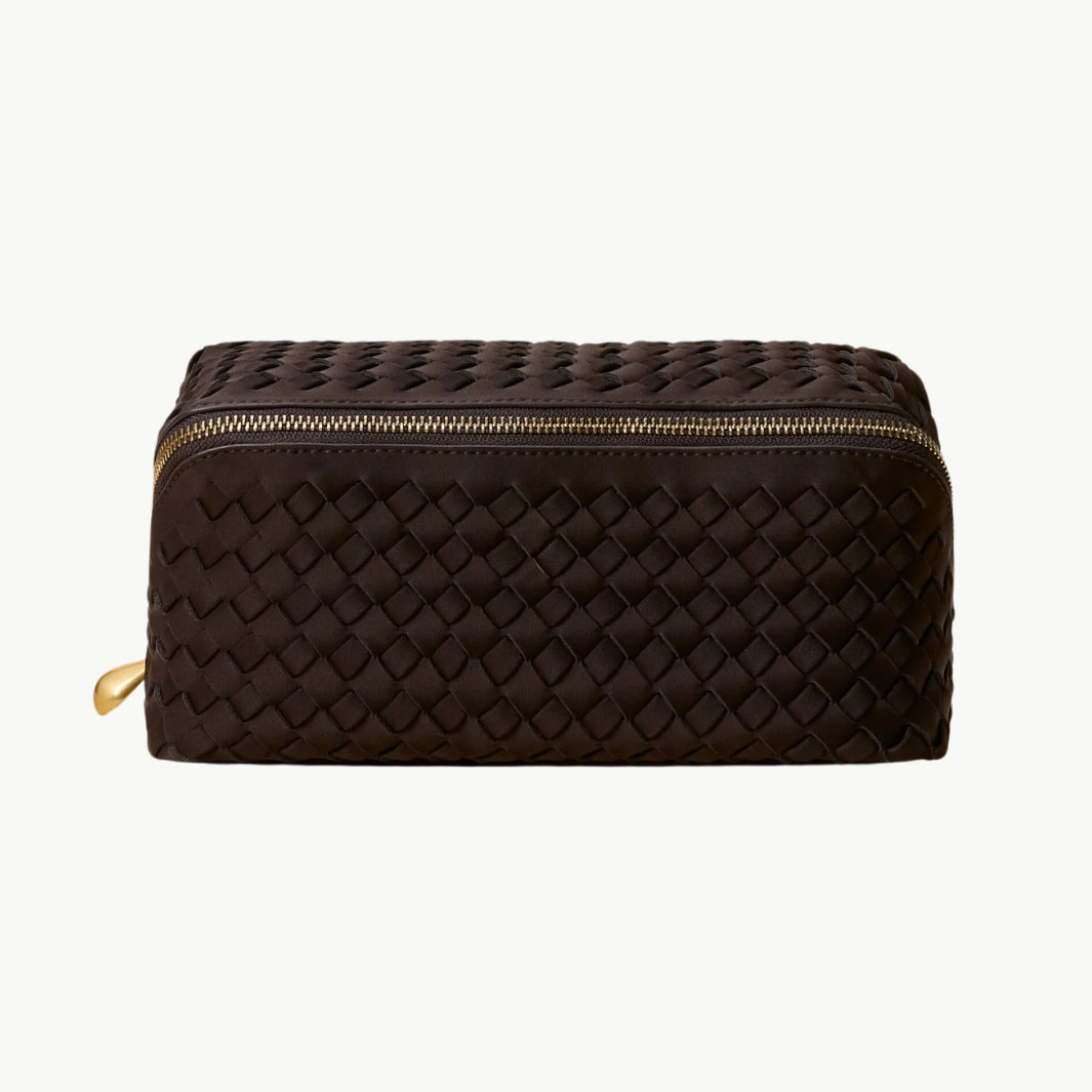 Naghedi CARAVAN MEDIUM COSMETIC CASE IN CHOCOLATE at Romi Boutique