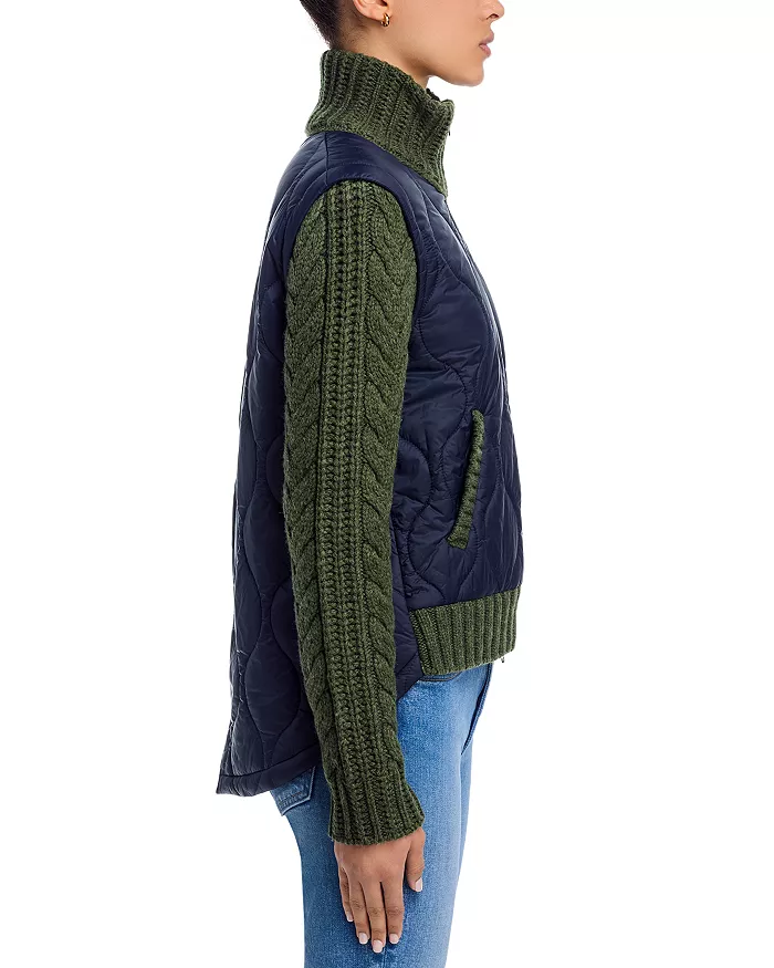 PATRA MIXED MEDIA JACKET IN NAVY/ARMY MELANGE