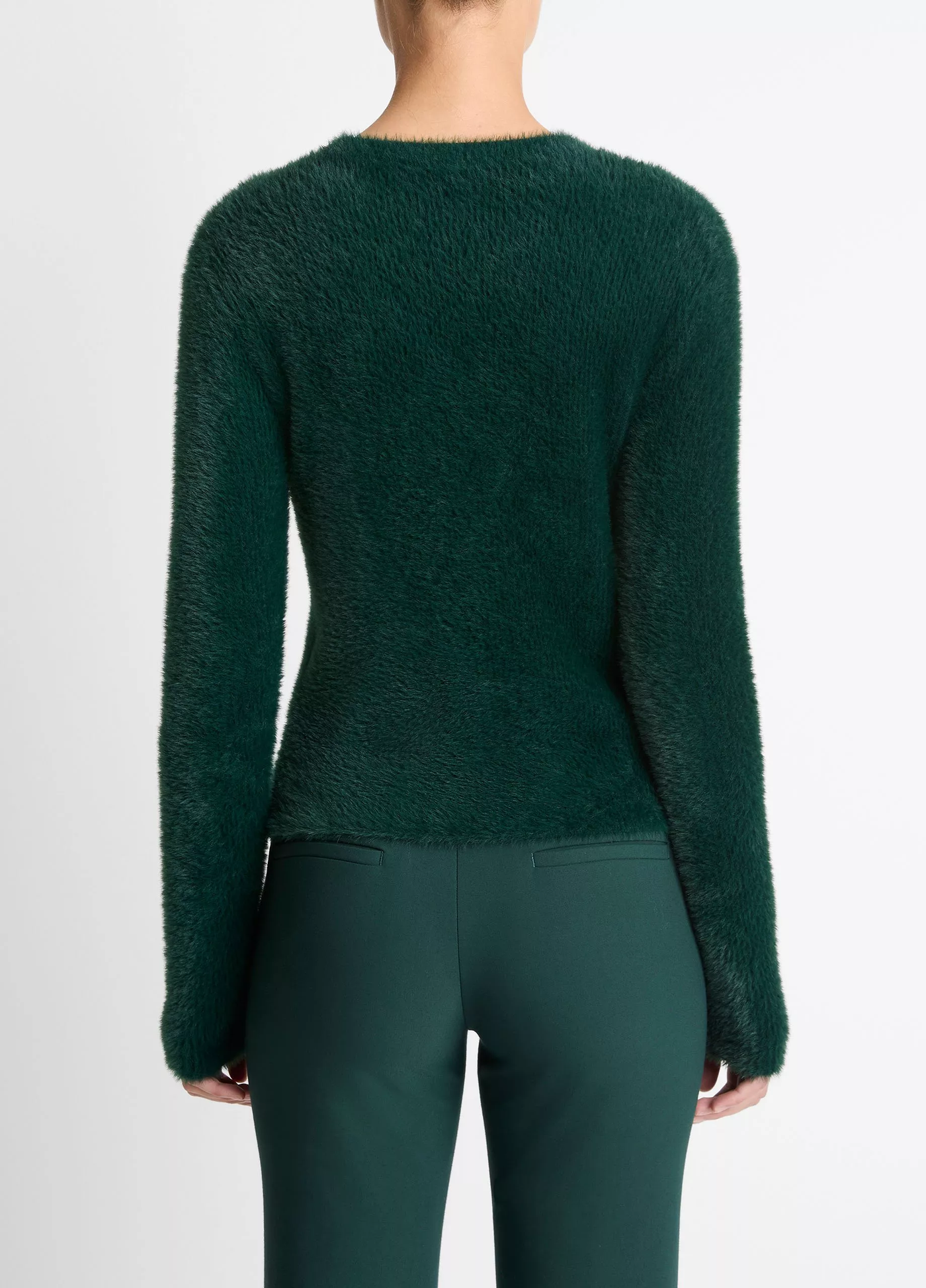 EYELASH CREW NECK SWEATER IN JUNIPER