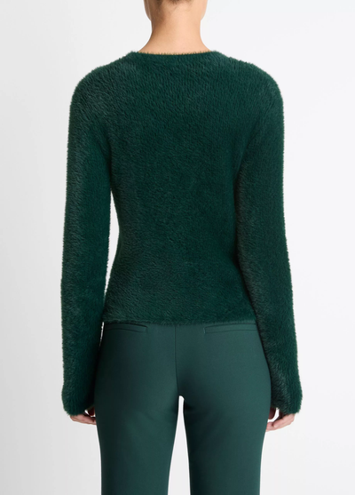 EYELASH CREW NECK SWEATER IN JUNIPER