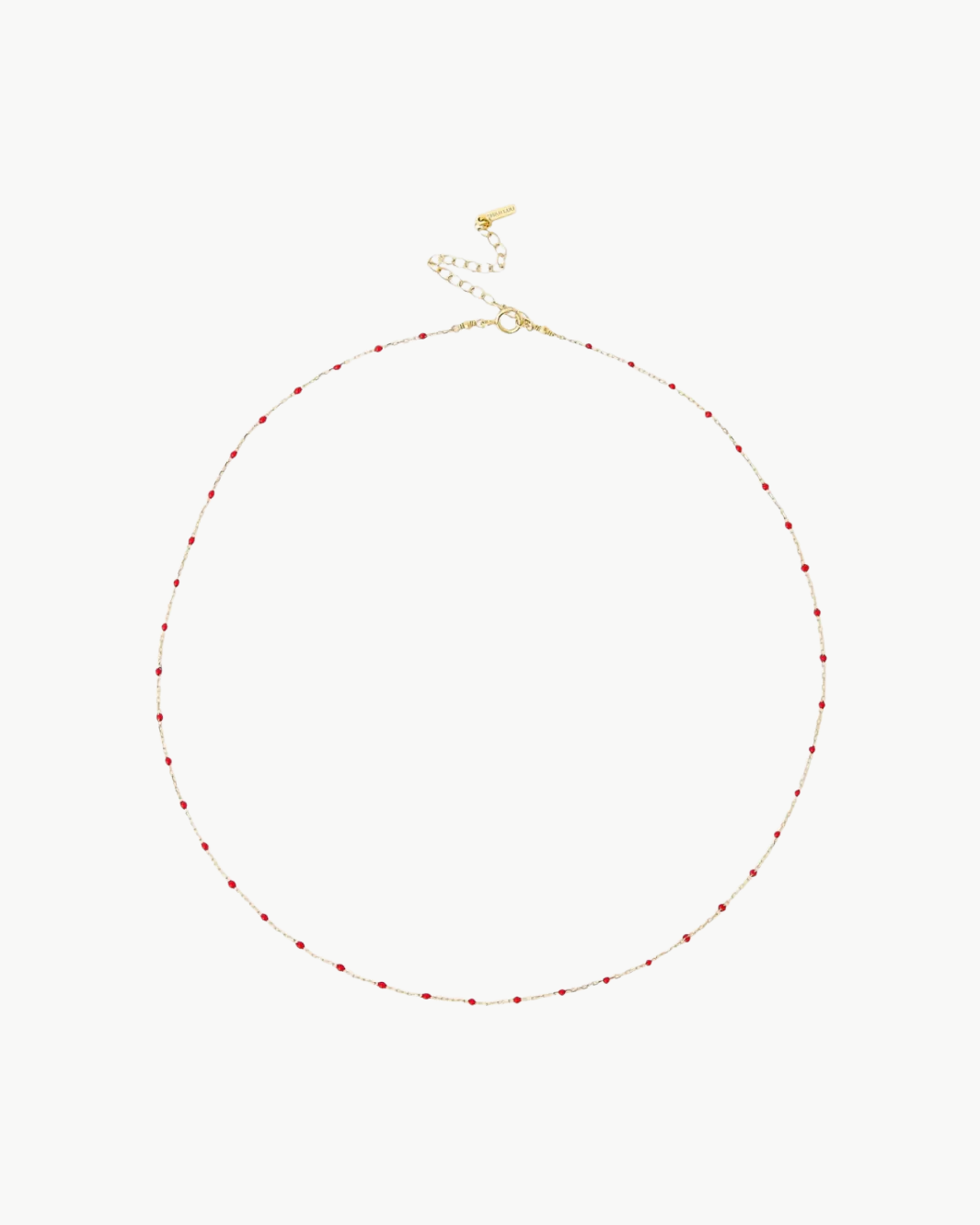 ENAMEL BEAD NECKLACE IN POPPY RED - Romi Boutique