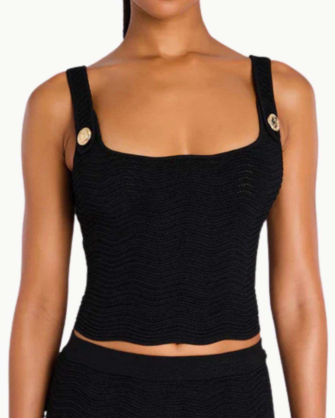 ALOE KNIT TOP IN METALLIC BLACK - Romi Boutique