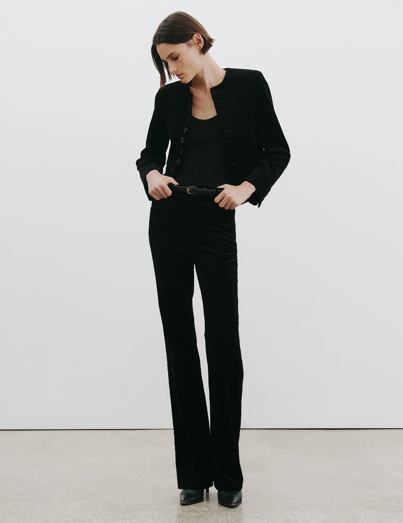 JOAN VELVET PANT IN BLACK - Romi Boutique