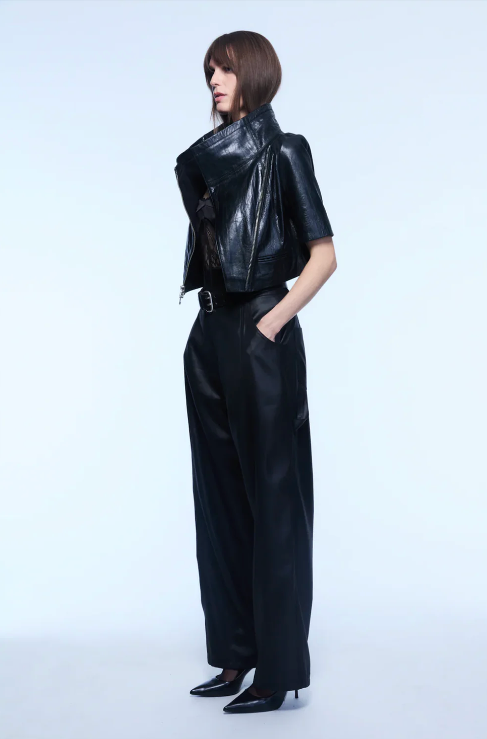 Cropped Leather Jacket