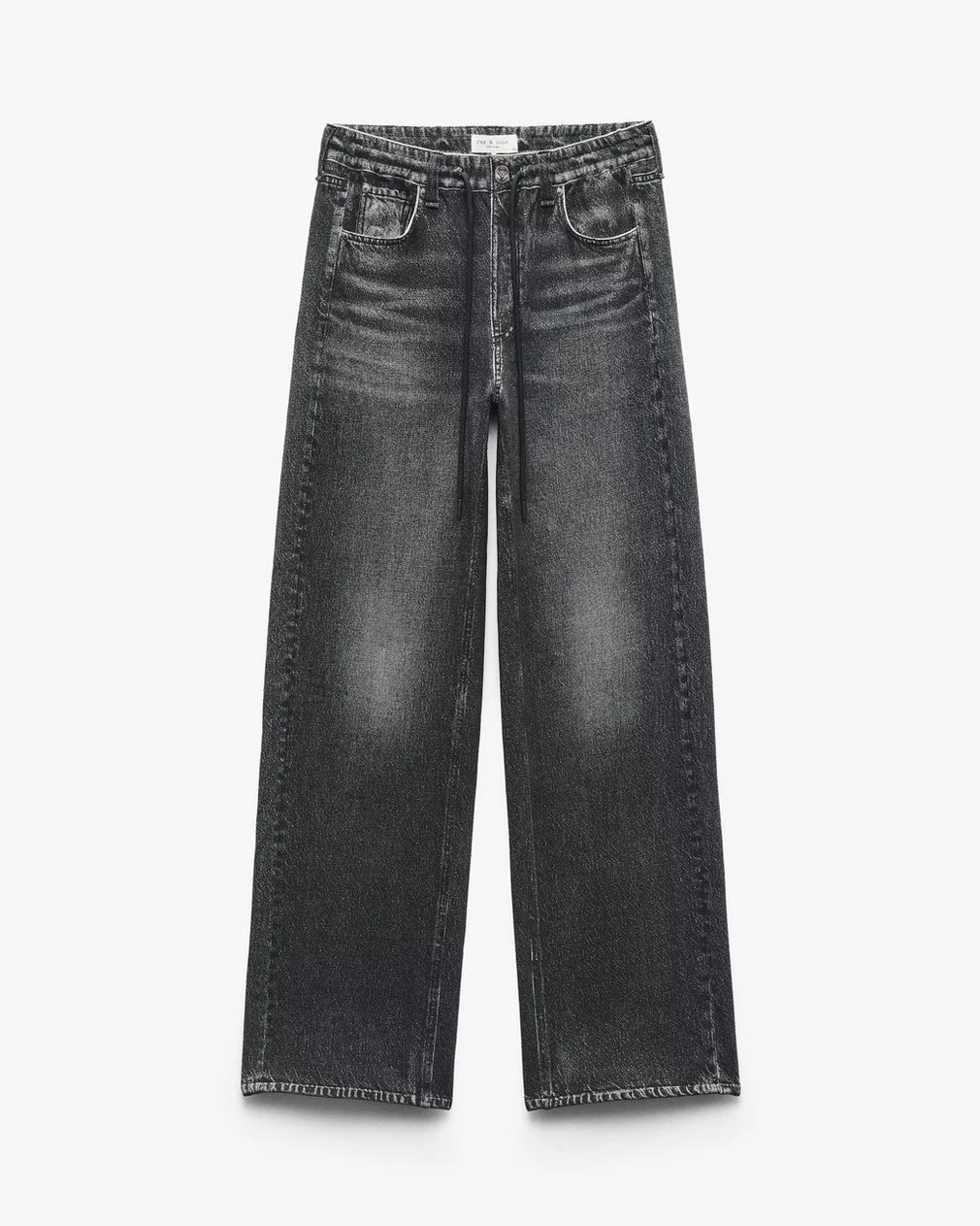 MIRAMAR WIDE-LEG TRACK PANTS IN WASHED BLACK