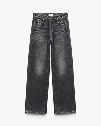 MIRAMAR WIDE-LEG TRACK PANTS IN WASHED BLACK