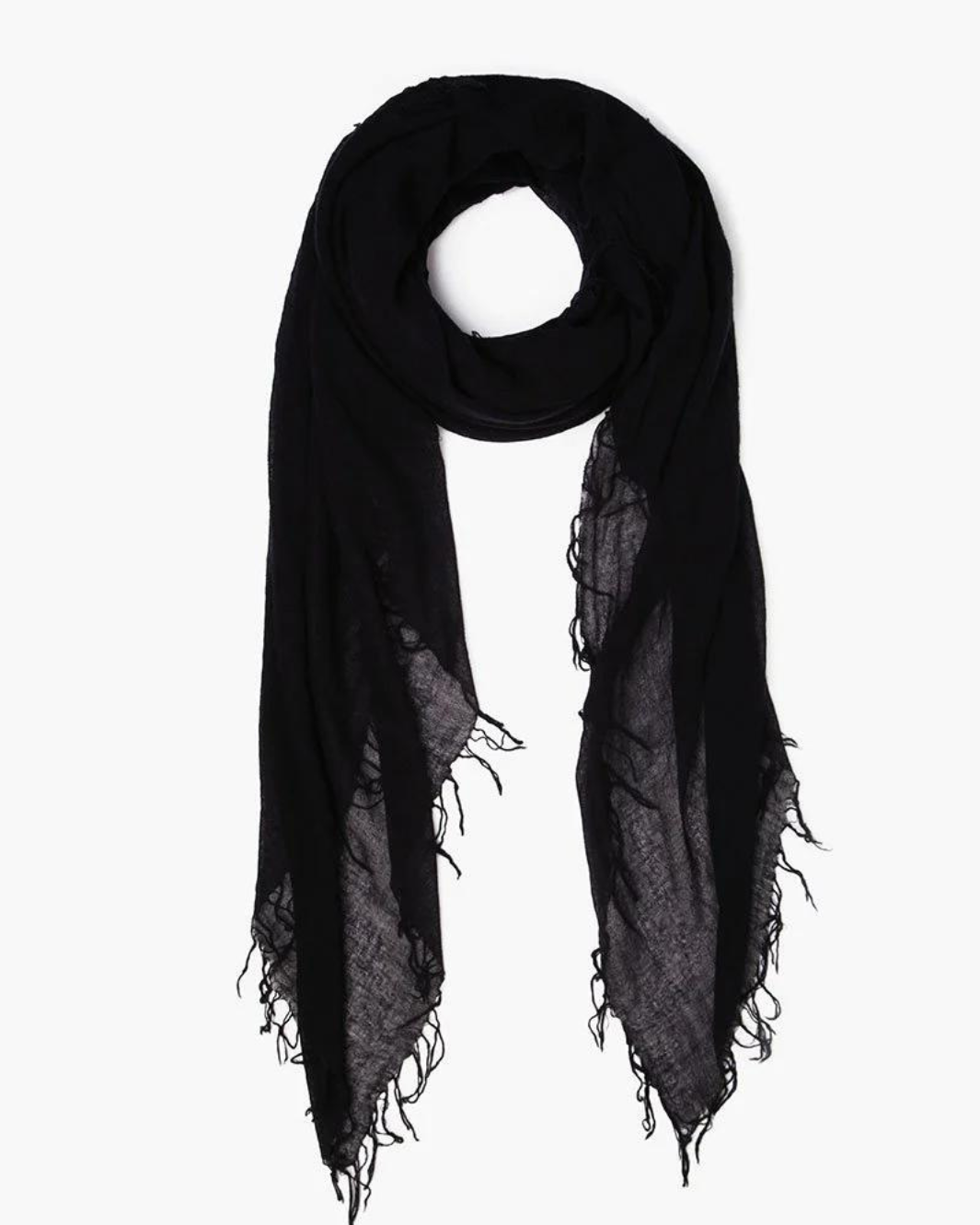 BLACK CASHMERE AND SILK SCARF - Romi Boutique