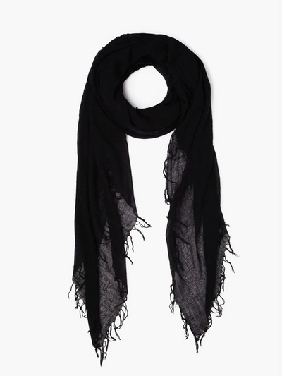 BLACK CASHMERE AND SILK SCARF