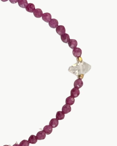 BEADED BRACELET IN DARK CERISE