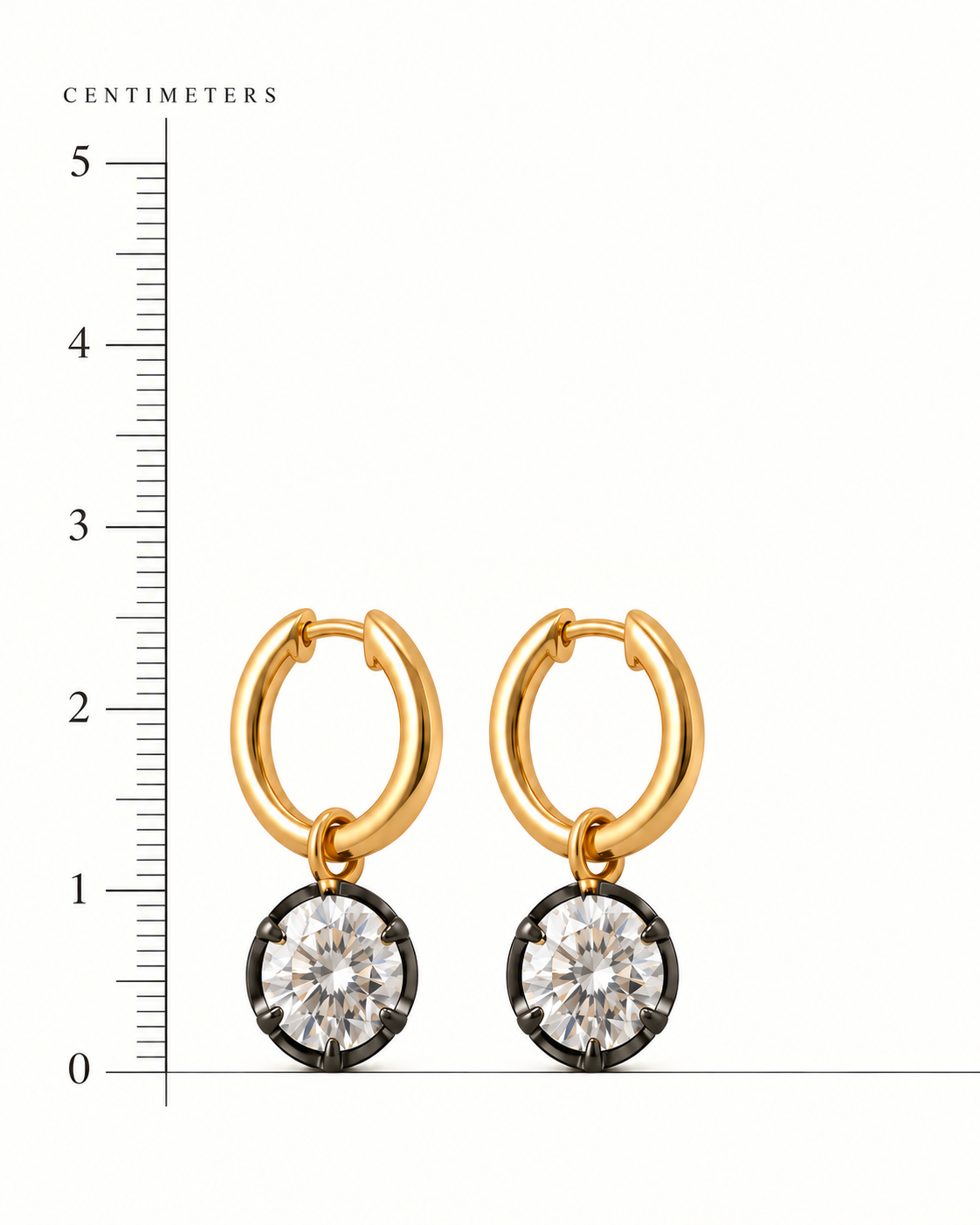 Noir Round Diamond Drops